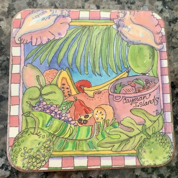 Vtg Pimpernel Caribbean Collection Set of 4 Coasters Cayman Islands - Picture 5 of 12